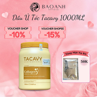 Kem hấp dầu hấp ủ tóc tacavy collagen 1000ml phục hồi tóc hư tổn, dưỡng tóc siêu mềm mượt - ls