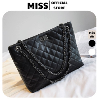 Túi công sở nữ,túi xách nữ tote công sở đeo chéo đeo vai size to đi học đi chơi da pu trần ô trám Miss - 118