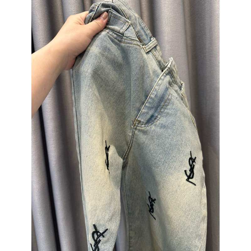 Quần jeans ống loe, quần jeans lưng cao hoạ tiết hot 2033 | BigBuy360 - bigbuy360.vn