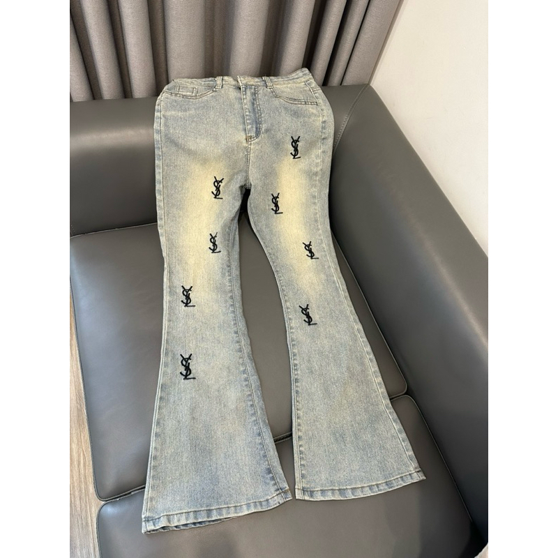 Quần jeans ống loe, quần jeans lưng cao hoạ tiết hot 2033 | BigBuy360 - bigbuy360.vn