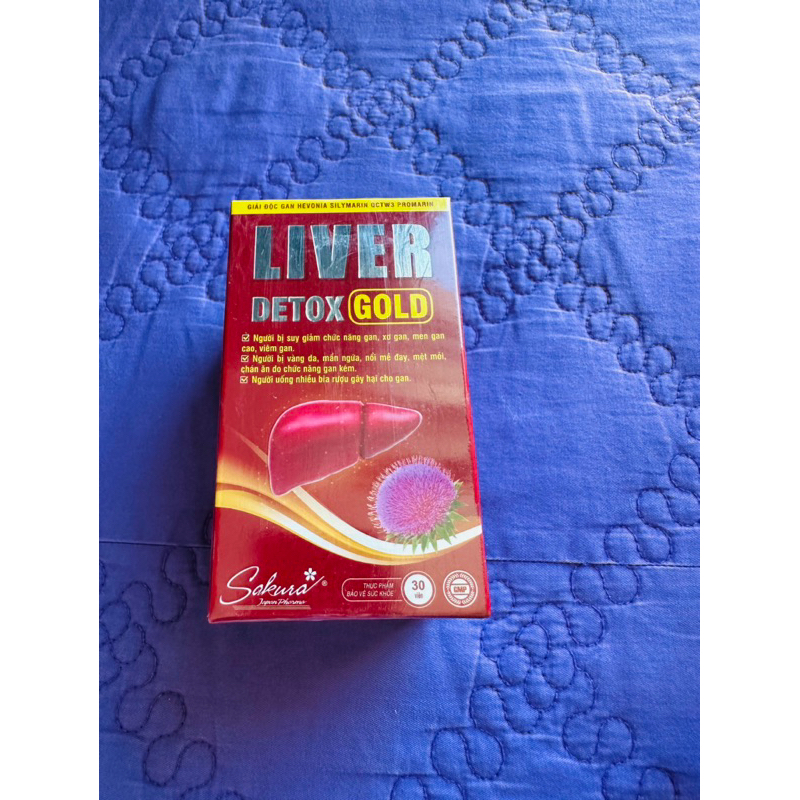 Liver detox gold Sakura chai 30 viên,men gan cao, suy gan