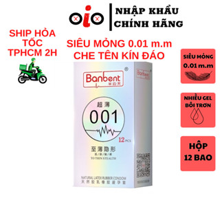 Bao cao su BANBENT 001 thin and smooth siêu mỏng, gốc nước, nhiều gel bôi trơn