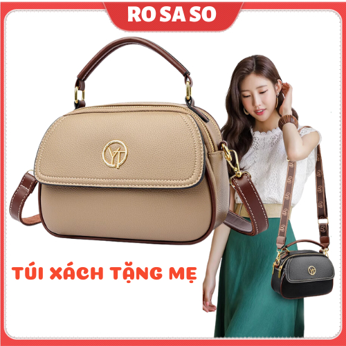 Túi xách nữ tặng mẹ đeo chéo đeo vai đẹp mẫu mới hot trend 2023 đi tiệc đi làm da PU ROSASO TX120