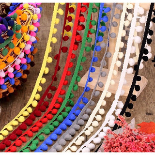 Dây trang trí pom pom, dây viền trang trí quạt bông