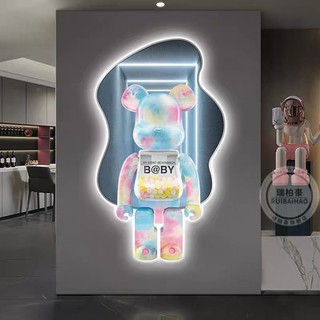 Tranh Gấu Kaws TOYS Cao Cấp Tráng Gương Treo Tường Phòng Khách/ Deco nhà/ Trang Trí Cửa Hàng/ Shop Quần Áo