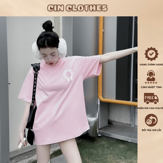 Áo thun nữ ChomBr đính đá 2 mặt cotton siêu cấp form rộng dấu quần - hàng có sẵn