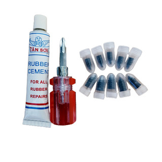 Bộ 12 Món Vá Xe Khẩn Cấp Dễ Dàng Chỉ Với Vít Vá Và Keo Vặn Bằng Tua Vít Mini Nhanh Chóng