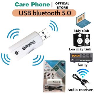   Chính hãng USB Bluetooth 5.0 Biến loa thường thành loa Bluetooh,kết nối âm thanh với Loa Amply qua Bluetooth-CarePhone 