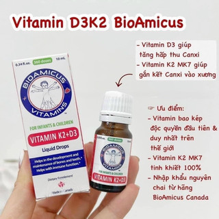 Vitamin D3K2-MK7 Bioamicus 10ml
