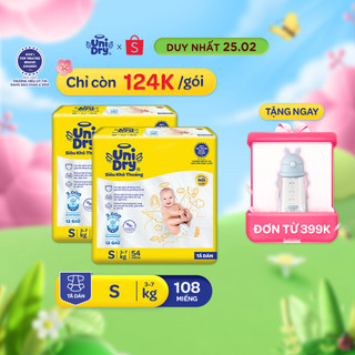 [HỎA TỐC] Combo 2 Tã dán UniDry Siêu khô thoáng gói Jumbo mới size S54/M46/L40/XL38