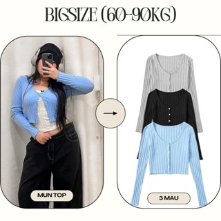 LASSIE BIGSIZE| Áo khoác ngoài tay dài cardigan 3 màu (MUN TOP)
