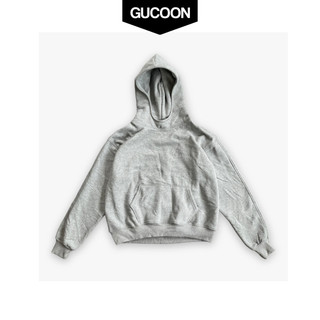 Áo Hoodie Drill Boxy nam nữ Gucoon (Boxy/Crop) Xám
