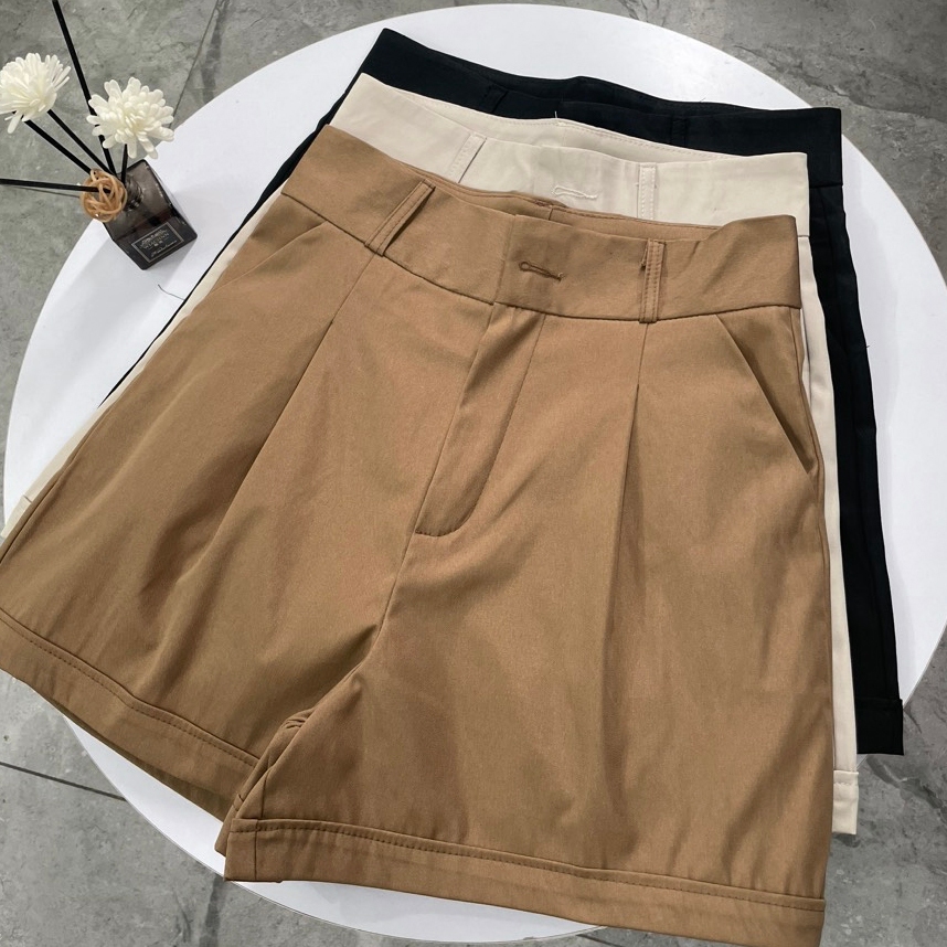 Quần short nữ Kaki cạp cao phối viền mẫu mới phong cách teen Hàn Quốc M36 | BigBuy360 - bigbuy360.vn