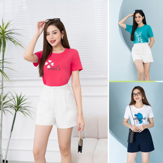 Áo phông nữ form vừa  lẻ size mẫu lộn xộn - Giao hình ngẫu nhiên - Áo thun Loza PT001