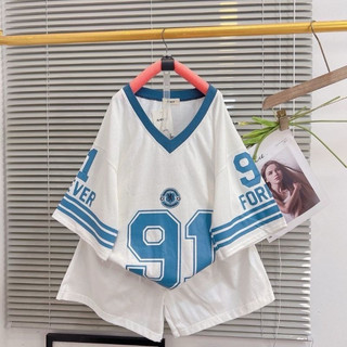  Set bộ cotton khô 3158 form rộng dáng giấu quần - Bộ 91 Sọc Tay