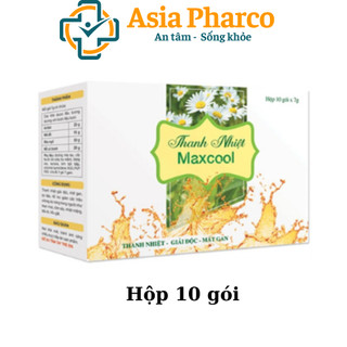Thanh nhiệt Maxcool - hỗ trợ giảm mụn nhọt, rôm sảy, nhiệt miệng, tiểu bí, tiểu gắt (Hộp 10 gói)