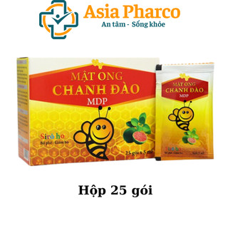 Sirô mật ong chanh đào Mediphar giảm ho bổ phế - hộp 25 gói, chai 120ml
