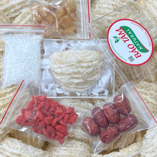 (Kho Sỉ) 1 Tai Yến Tinh Chế - Tặng kèm đường phèn + táo đỏ + kỉ tử + long nhãn