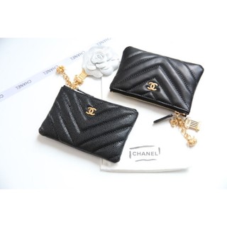 Ví nữ mini charm da lì siêu xinh logo vàng kdm hộp hãng