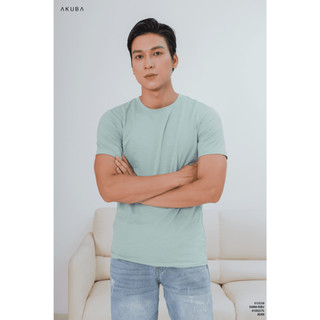 Áo thun nam AKUBA form slimfit, chất liệu thoáng mát, mềm mại, thấm hút mồ hôi, thời trang mùa hè | 01J538
