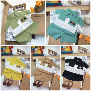 Set sơ mi đũi siêu xinh cho bé trai mặc đi học, đi chơi