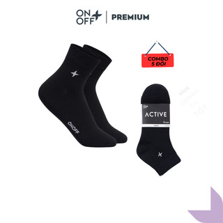 Pack 5 đôi tất vớ nam cổ ngắn cotton thoáng khí hạn chế mùi hôi chân ONOFF - 18AE23A004