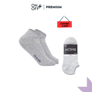 Pack 5 đôi tất nam không cổ cotton thoáng khí hạn chế mùi hôi chân ONOFF 18AP23A005