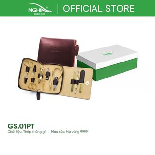 Bộ Quà Tặng Chăm Sóc Móng 8 Sản Phẩm Mạ Vàng 24K Cao Cấp Kềm Nghĩa GS.01 PT