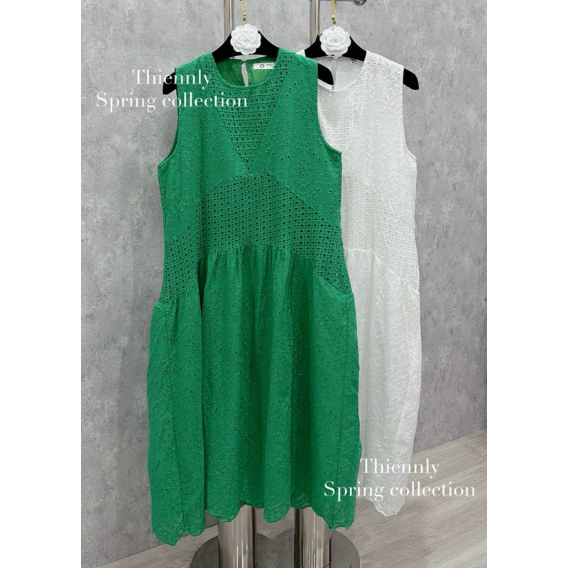 ( Ảnh thật ) 2278 váy xuông thô ren lỗ sát nách