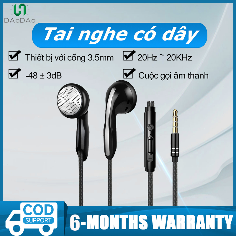 Tai nghe có dây 3.5mm Premium Super Bass Âm Thanh Khủng Chống Ồn Hiệu Quả Có Mic Đàm Thoại