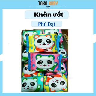 Khăn ướt Phú Đạt hình gấu không mùi hàng chính hãng- An toàn cho bé( Màu ngẫu nhiên)