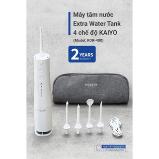 Máy tăm nước kaiyo nhật sx tại TQ Extra Water Tank 4 chế độ khay chứa nước lớn va dung lượng pin 2000mAh bảo hành 2 năm