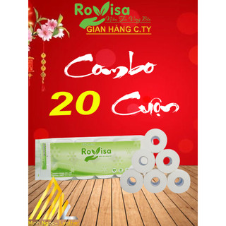 Giấy vệ sinh 4 lớp cao cấp ROVISA- 2 Bịch 20 cuộn