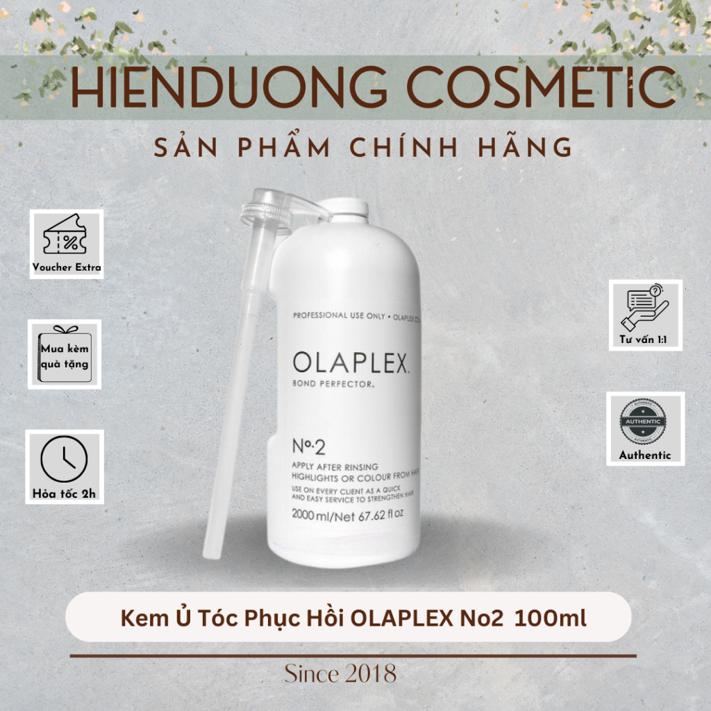 Kem Ủ Tóc OLAPLEX No2 100ml | Dưỡng tóc phục hồi, suôn mượt sửa chữa liên kết tóc, cấu trúc tóc
