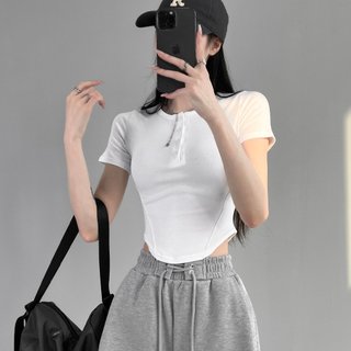 Áo thun Monally crop ngắn tay cổ cài cúc nữ nhiều màu N7 M.ATNT.064