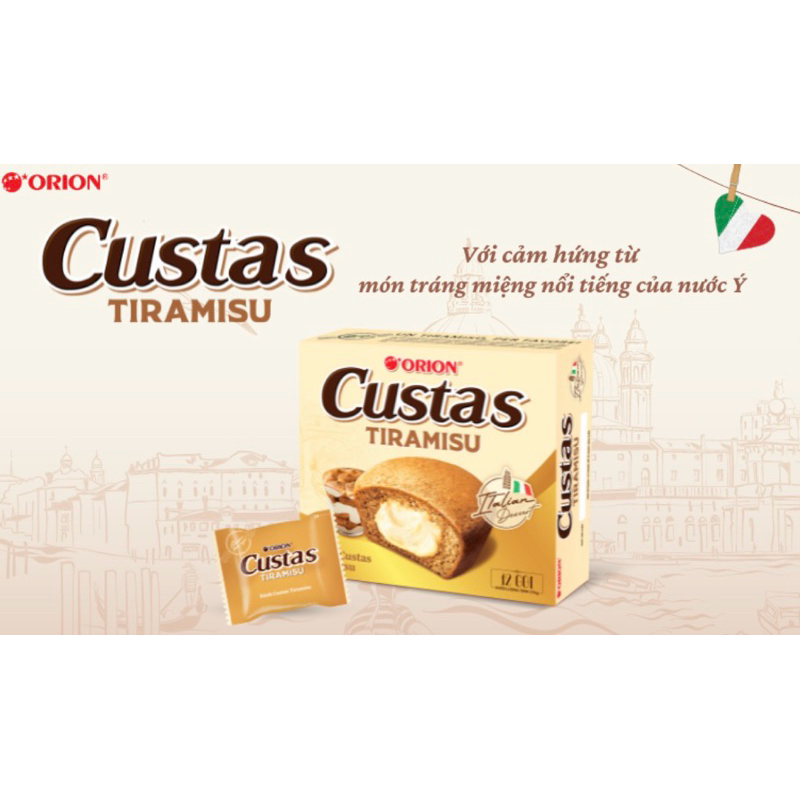 *SALE* Hộp 12 gói bánh Custas Orion Tiramisu 276g (mới)