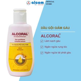 Dầu gội giảm gàu alcoral chai 60ml sạch gàu, giảm ngứa da đầu