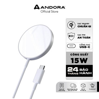 Đế sạc không dây nam châm màu trắng CHOETECH Magnetic Wireless Charger Pad 15W T517