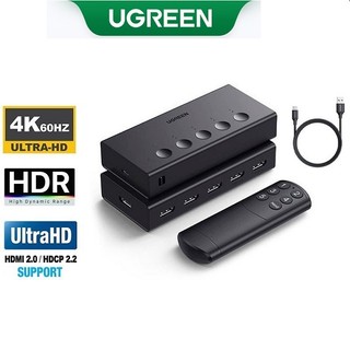 Bộ gộp HDMI 5 vào 1 ra Ugreen 90512 (HDMI 2.0 4K@60Hz HDR, NEW 2023) Chính hãng CM568 có Remoste