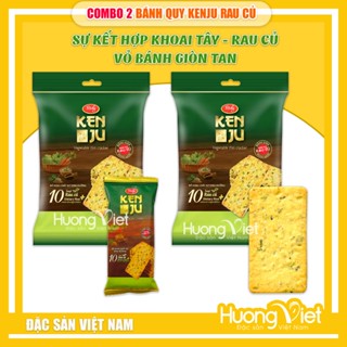  COMBO 2 Bánh KENJU rau củ giòn tan 192g bánh quy ăn sáng Richy bánh ăn vặt bao bì riêng biệt  16 gói x 12g  