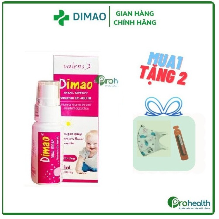 DIMAO Vitamin D3 dạng xịt, giúp hỗ trợ phòng ngừa thiếu Vitamin D, hỗ trợ hấp thu canxi và tăng chiều cao 25ml