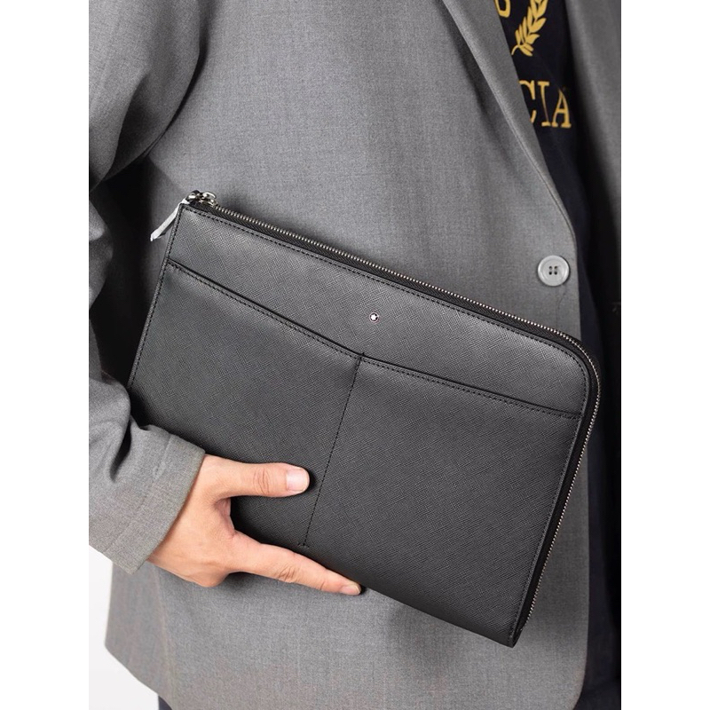 Clutch cầm tay Montblanc Sartorial Portfolio Bag in Leather da thật
