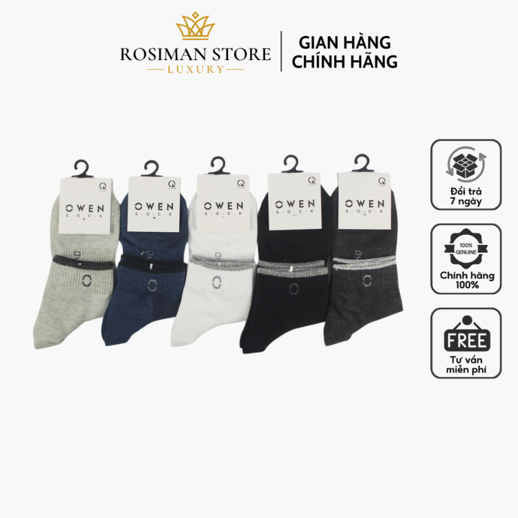 Tất Owen - Tất Nam Cổ Trung 100% Cotton Chính Hãng