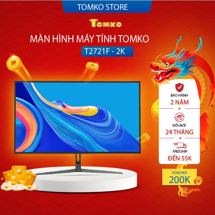 Màn hình Tomko T2721F 27 inch 2K full 4 viền 75HZ - Chất lượng cao - Bảo hành 2 năm