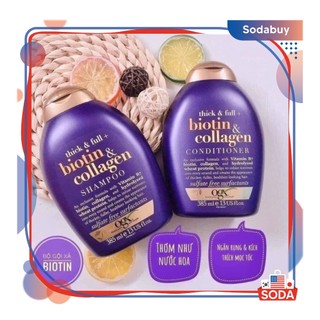 Set dầu gội & xả ogx biotin & collagen 385ml