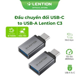 Đầu chuyển đổi usb-c sang usb-a 3.0 lention c3 tiện dụng