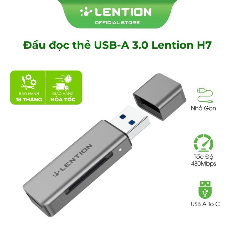 Đầu Đọc Thẻ USB-A 3.0 Sang SD/Micro SD Card Lention H7