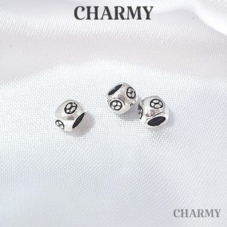 Charm bạc chặn trụ tròn hoa nhỏ C421, Bạc 925 - Charmy