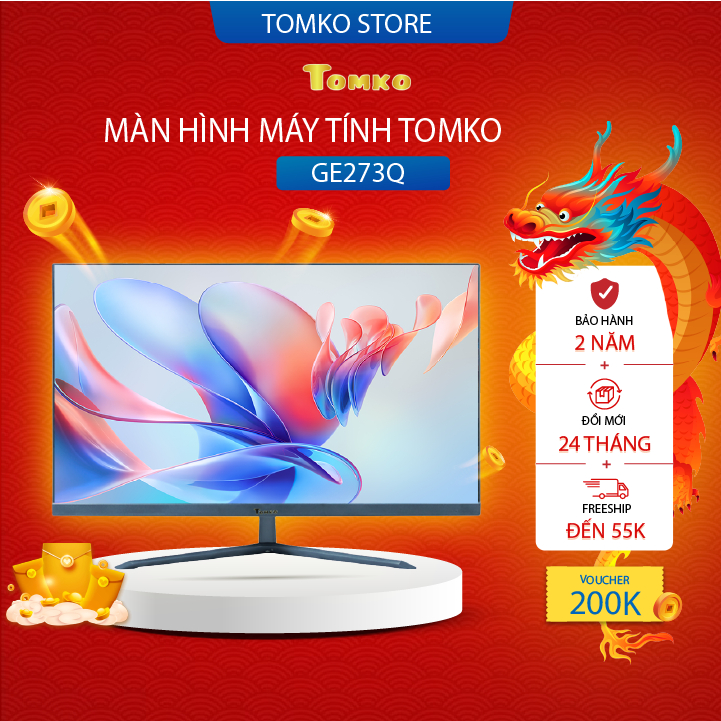 Màn hình máy tính Tomko GE273Q 27 inch Full 3 viền 2K 75Hz (HDMI+VGA+DC) - siêu rẻ siêu chất lượng -