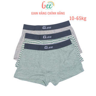 Quần lót đùi bé trai Gee, set 3 quần lót trẻ em, nam size 10-75kg, vải sợi tre, sợi sồi mềm mịn, thấm hút, kháng khuẩn